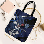 Geelong Football Club Tote Bag Cats Muscular Mascot Graphic - Abstract Paint Splatter Art