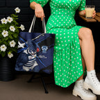 Geelong Football Club Tote Bag Cats Muscular Mascot Graphic - Abstract Paint Splatter Art