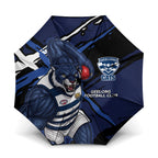 Geelong Football Club Umbrella Cats Muscular Mascot Graphic - Abstract Paint Splatter Art