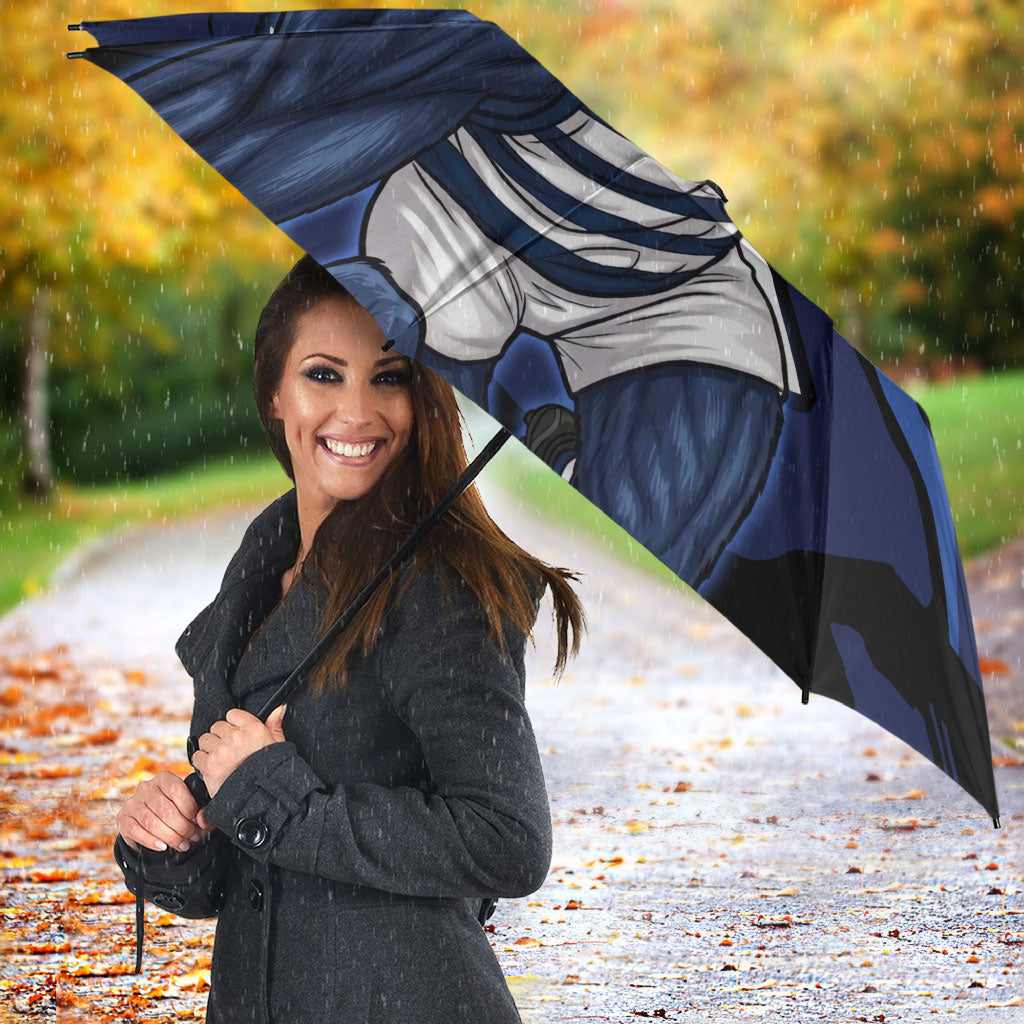 Geelong Football Club Umbrella Cats Muscular Mascot Graphic - Abstract Paint Splatter Art