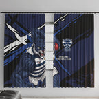 Geelong Football Club Window Curtain Cats Muscular Mascot Graphic - Abstract Paint Splatter Art