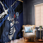 Geelong Football Club Window Curtain Cats Muscular Mascot Graphic - Abstract Paint Splatter Art