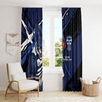 Geelong Football Club Window Curtain Cats Muscular Mascot Graphic - Abstract Paint Splatter Art