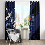 Geelong Football Club Window Curtain Cats Muscular Mascot Graphic - Abstract Paint Splatter Art