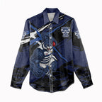 Geelong Football Club Women Casual Shirt Cats Muscular Mascot Graphic - Abstract Paint Splatter Art
