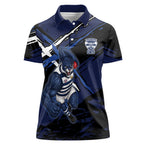 Geelong Football Club Women Polo Shirt Cats Muscular Mascot Graphic - Abstract Paint Splatter Art