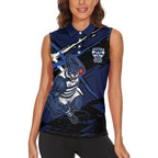 Geelong Football Club Women Sleeveless Polo Shirt Cats Muscular Mascot Graphic - Abstract Paint Splatter Art