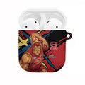 Gold Coast Suns AirPods Case Suns Muscular Mascot Graphic - Abstract Paint Splatter Art