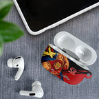 Gold Coast Suns AirPods Case Suns Muscular Mascot Graphic - Abstract Paint Splatter Art