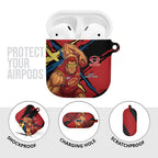 Gold Coast Suns AirPods Case Suns Muscular Mascot Graphic - Abstract Paint Splatter Art