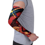 Gold Coast Suns Arm Sleeves Suns Muscular Mascot Graphic - Abstract Paint Splatter Art