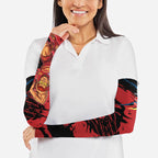 Gold Coast Suns Arm Sleeves Suns Muscular Mascot Graphic - Abstract Paint Splatter Art