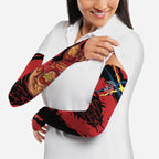 Gold Coast Suns Arm Sleeves Suns Muscular Mascot Graphic - Abstract Paint Splatter Art