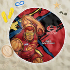 Gold Coast Suns Beach Blanket Suns Muscular Mascot Graphic - Abstract Paint Splatter Art