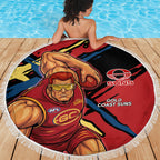 Gold Coast Suns Beach Blanket Suns Muscular Mascot Graphic - Abstract Paint Splatter Art