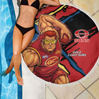 Gold Coast Suns Beach Blanket Suns Muscular Mascot Graphic - Abstract Paint Splatter Art