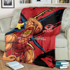 Gold Coast Suns Blanket Suns Muscular Mascot Graphic - Abstract Paint Splatter Art