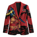 Gold Coast Suns Blazer Suns Muscular Mascot Graphic - Abstract Paint Splatter Art