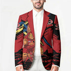 Gold Coast Suns Blazer Suns Muscular Mascot Graphic - Abstract Paint Splatter Art