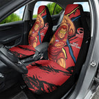 Gold Coast Suns Car Seat Cover Suns Muscular Mascot Graphic - Abstract Paint Splatter Art