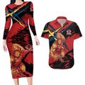 Gold Coast Suns Couples Matching Long Sleeve Bodycon Dress and Hawaiian Shirt Suns Muscular Mascot Graphic - Abstract Paint Splatter Art