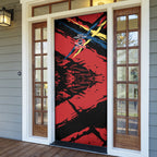 Gold Coast Suns Door Cover Suns Muscular Mascot Graphic - Abstract Paint Splatter Art