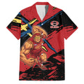 Gold Coast Suns Family Matching Tank Maxi Dress and Hawaiian Shirt Suns Muscular Mascot Graphic - Abstract Paint Splatter Art