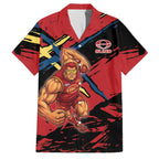 Gold Coast Suns Family Matching Tank Maxi Dress and Hawaiian Shirt Suns Muscular Mascot Graphic - Abstract Paint Splatter Art