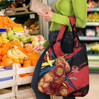 Gold Coast Suns Grocery Bag Suns Muscular Mascot Graphic - Abstract Paint Splatter Art