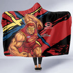 Gold Coast Suns Hooded Blanket Suns Muscular Mascot Graphic - Abstract Paint Splatter Art
