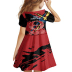 Gold Coast Suns Kid Short Sleeve Dress Suns Muscular Mascot Graphic - Abstract Paint Splatter Art