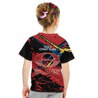 Gold Coast Suns Kid T Shirt Suns Muscular Mascot Graphic - Abstract Paint Splatter Art