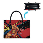 Gold Coast Suns Leather Bag Suns Muscular Mascot Graphic - Abstract Paint Splatter Art