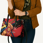 Gold Coast Suns Leather Bag Suns Muscular Mascot Graphic - Abstract Paint Splatter Art