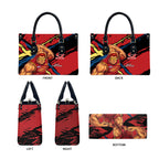 Gold Coast Suns Leather Bag Suns Muscular Mascot Graphic - Abstract Paint Splatter Art