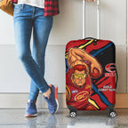 Gold Coast Suns Luggage Cover Suns Muscular Mascot Graphic - Abstract Paint Splatter Art