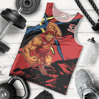 Gold Coast Suns Men Tank Top Suns Muscular Mascot Graphic - Abstract Paint Splatter Art