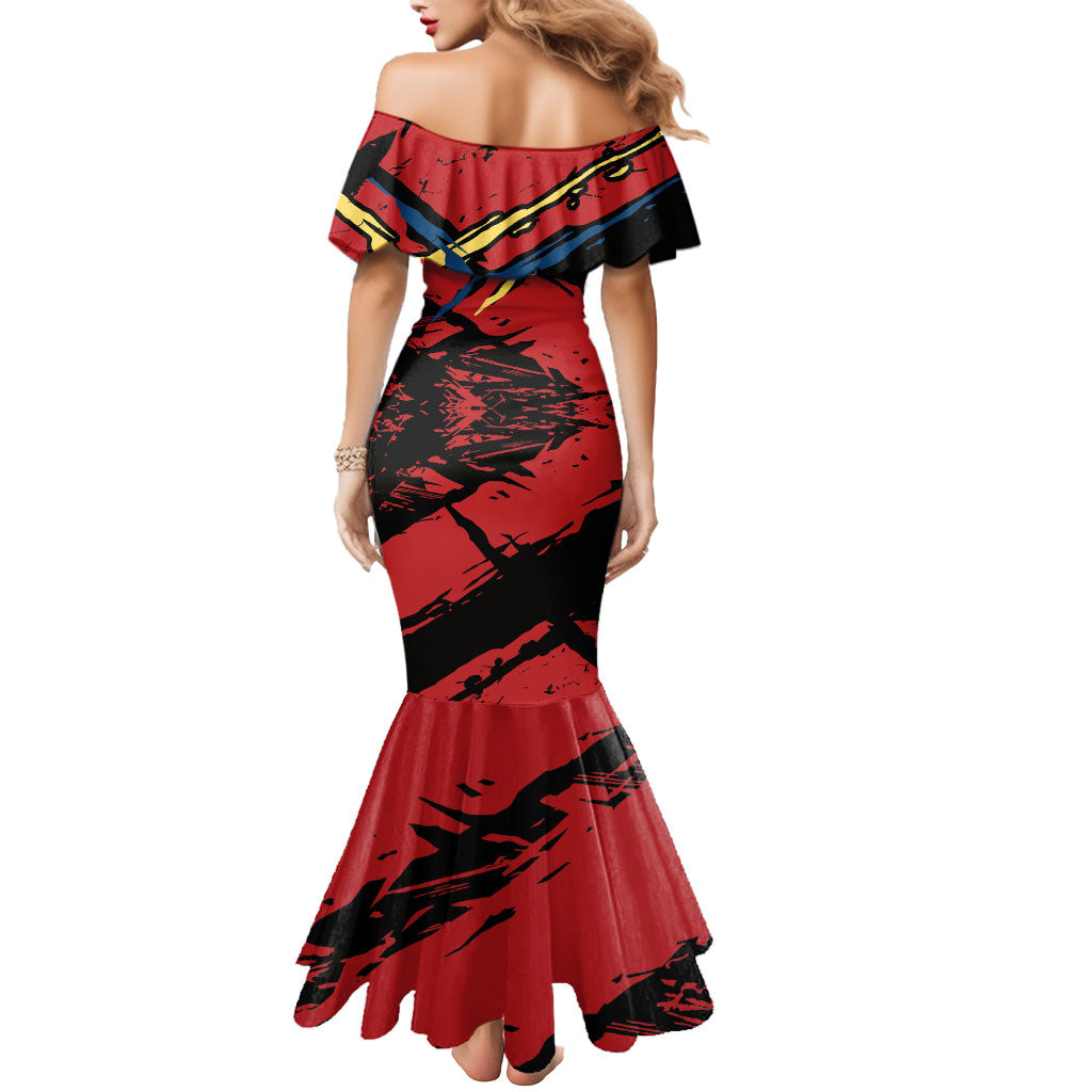 Gold Coast Suns Mermaid Dress Suns Muscular Mascot Graphic - Abstract Paint Splatter Art
