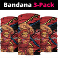 Gold Coast Suns Neck Gaiter Suns Muscular Mascot Graphic - Abstract Paint Splatter Art