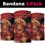 Gold Coast Suns Neck Gaiter Suns Muscular Mascot Graphic - Abstract Paint Splatter Art