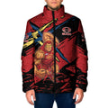 Gold Coast Suns Padded Jacket Suns Muscular Mascot Graphic - Abstract Paint Splatter Art