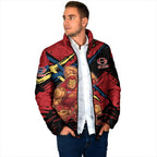 Gold Coast Suns Padded Jacket Suns Muscular Mascot Graphic - Abstract Paint Splatter Art