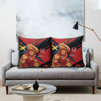 Gold Coast Suns Pillow Cover Suns Muscular Mascot Graphic - Abstract Paint Splatter Art