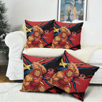 Gold Coast Suns Pillow Cover Suns Muscular Mascot Graphic - Abstract Paint Splatter Art