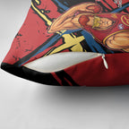 Gold Coast Suns Pillow Cover Suns Muscular Mascot Graphic - Abstract Paint Splatter Art