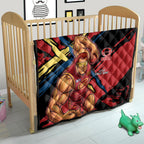 Gold Coast Suns Quilt Suns Muscular Mascot Graphic - Abstract Paint Splatter Art