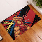 Gold Coast Suns Rubber Doormat Suns Muscular Mascot Graphic - Abstract Paint Splatter Art