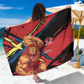 Gold Coast Suns Sarong Suns Muscular Mascot Graphic - Abstract Paint Splatter Art