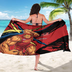Gold Coast Suns Sarong Suns Muscular Mascot Graphic - Abstract Paint Splatter Art