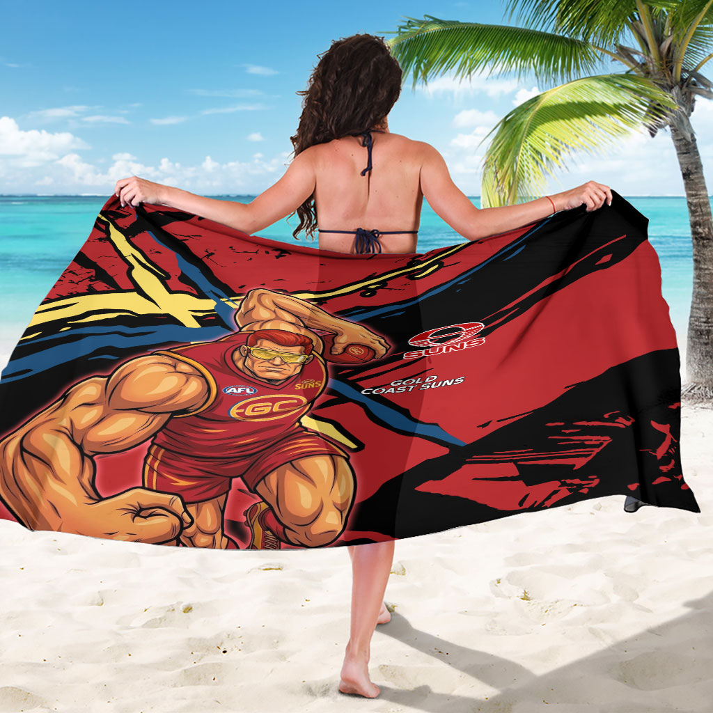 Gold Coast Suns Sarong Suns Muscular Mascot Graphic - Abstract Paint Splatter Art